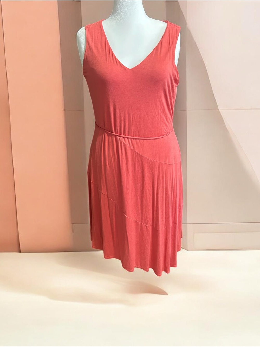 Simply Vera Vera Wang Coral Sleeveless V-Neck Midi  Dress - Picture 8 of 16
